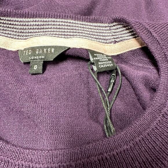 Ted Baker London NWT Men's Sandkas Slim Fit Crewneck Purple Sweater Sz 6 (XXL) - Picture 6 of 11